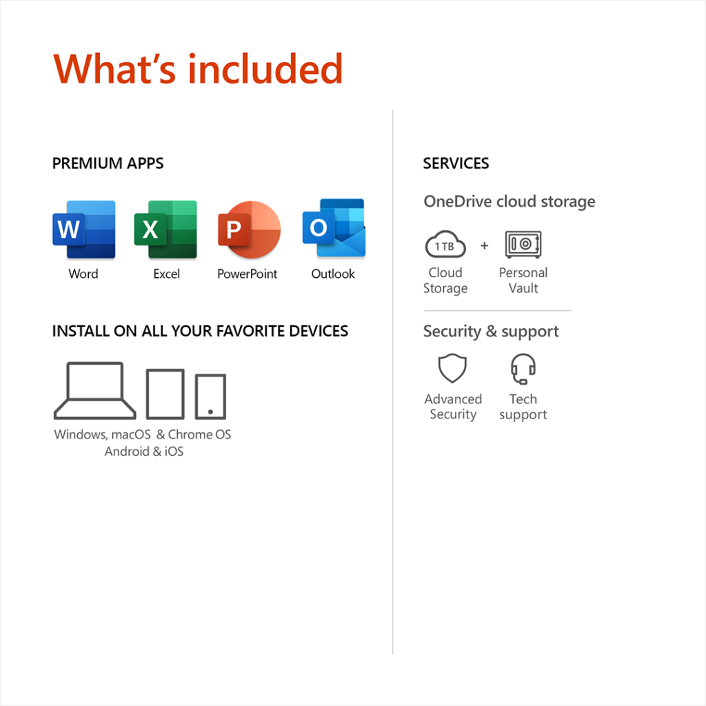 Microsoft 365 Personal 1Year Subscription 1Person Premium Office