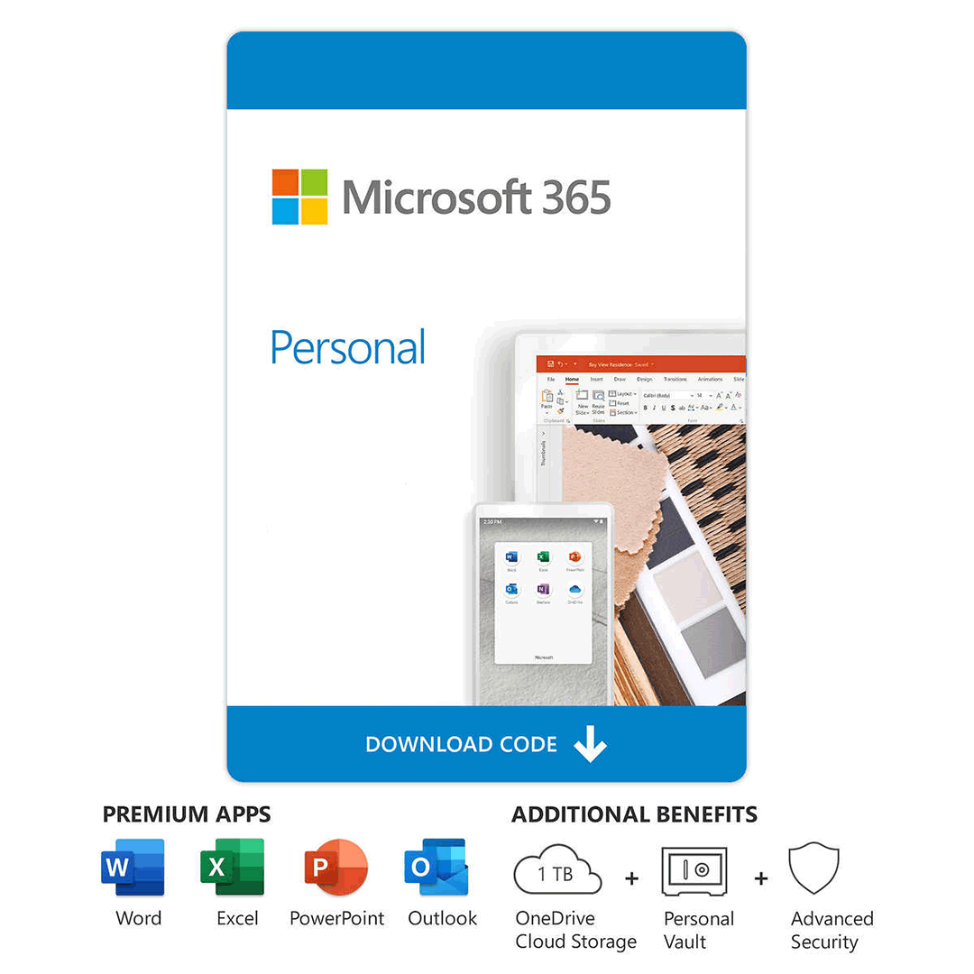 Microsoft 365 Personal | 1Year Subscription, 1Person| Premium Office Apps | 1TB OneDrive cloud storage | PC/Mac