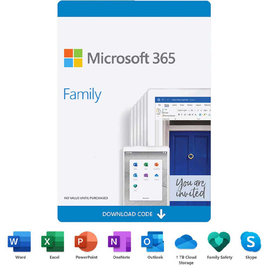 Microsoft office 365 Family Lifetime Subscription | Up to 5 Users, 1TB OneDrive