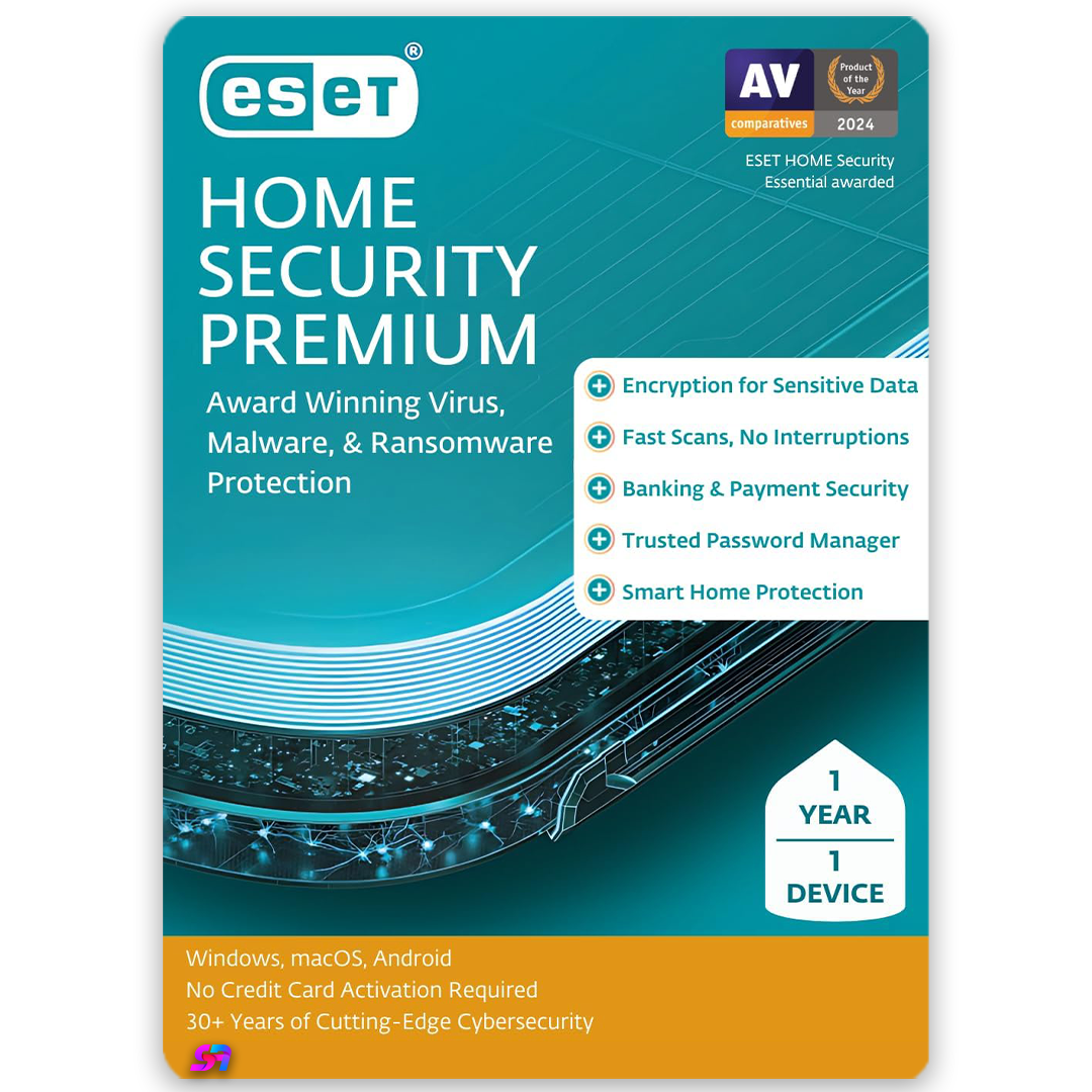 ESET Home Security Premium | Antivirus & Privacy Suite | 1 Device | 1 Year | Global Activation Key